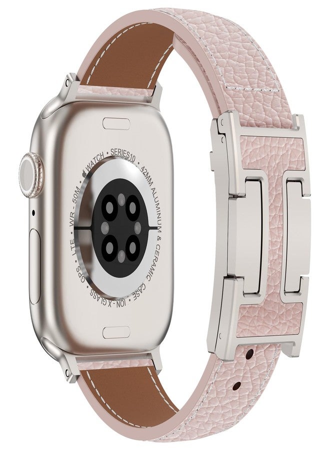 CHANCHY Leather Magnetic Watch Band Compatible with Apple Watch Bands 40mm 38mm 41mm 42mm 44mm 45mm 46mm, Top Grain Leather Dressy Band for Women Men iWatch Ultra SE3 Series 11/10/9/8/7/6/5/4/3/2/1 - Image 1